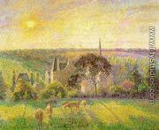 Countryside & Eragny Church and Farm  1895 - Camille Pissarro