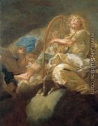 King David Playing the Harp - Giacomo del Po