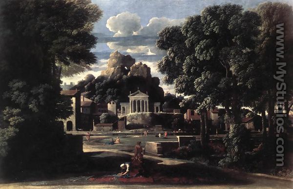 Landscape with the Gathering of the Ashes of Phocion by his Widow 1648 - Nicolas Poussin