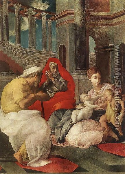 The Holy Family with Sts Elisabeth and John the Baptist 1541-43 - Francesco Primaticcio