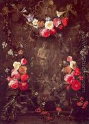 Garland of Flowers with the Ecce Homo (painted with Daniel Seghers) - Erasmus II Quellin (Quellinus)