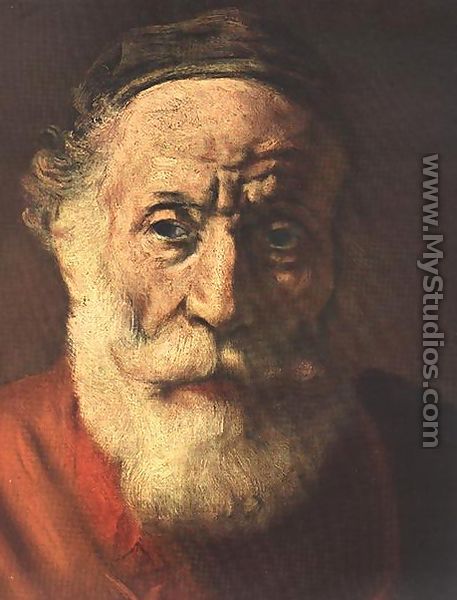 Portrait of an Old Man in Red (detail -1) 1652-54 - Rembrandt Van Rijn