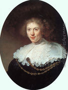 Woman Wearing a Gold Chain  1634 - Rembrandt Van Rijn