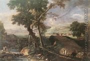 Landscape with River and Figures c. 1720 - Marco Ricci