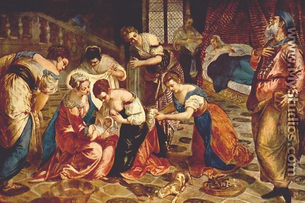 The Birth of St. John the Baptist 1540s - Jacopo Tintoretto (Robusti)