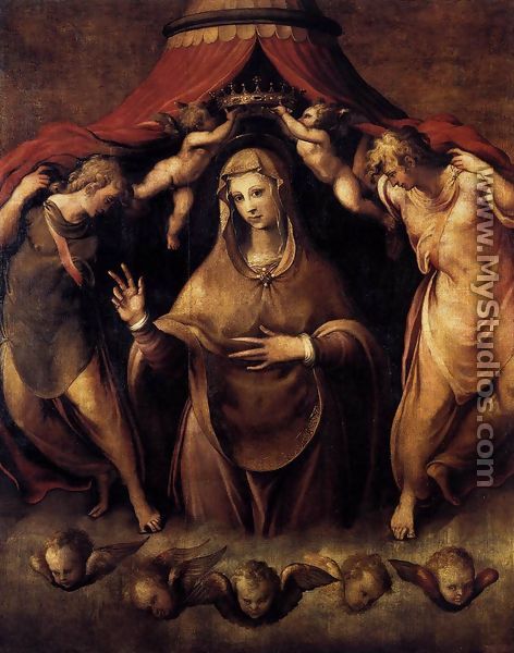 Coronation of the Virgin with Angels c. 1550 - Francesco de