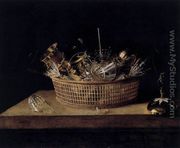Still-Life of Glasses in a Basket 1644 - Sebastien Stoskopff