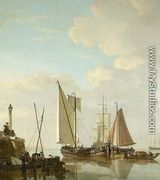 Two Boeiers and a Cat under Sail - Jacob van Strij