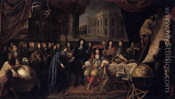 Colbert Presenting the Members of the Royal Academy of Sciences to Louis XIV in 1667 - Henri Testelin