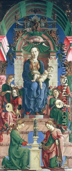 Madonna with the Child Enthroned (panel from the Roverella Polyptych) 1474 - Cosme Tura