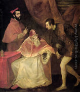 Pope Paul III with his Grandsons Alessandro and Ottavio Farnese 1546 - Tiziano Vecellio (Titian)