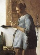 Woman in Blue Reading a Letter (detail) 1663-64 - Jan Vermeer Van Delft