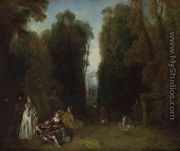 La Perspective (View through the Trees in the Park of Pierre Crozat) c. 1715 - Jean-Antoine Watteau