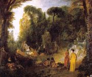 Gathering by the Fountain of Neptune 1714 - Jean-Antoine Watteau