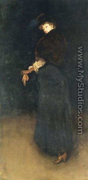 Arrangement in Black- The Lady in the Yellow Buskin- Portrait of Lady Archibald Campbell  1882-84 - James Abbott McNeill Whistler