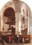 Interior of the Oude Kerk at Delft during a Sermon 1651 - Emanuel de Witte