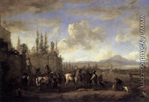 Setting out on the Hunt 1660-65 - Philips Wouwerman