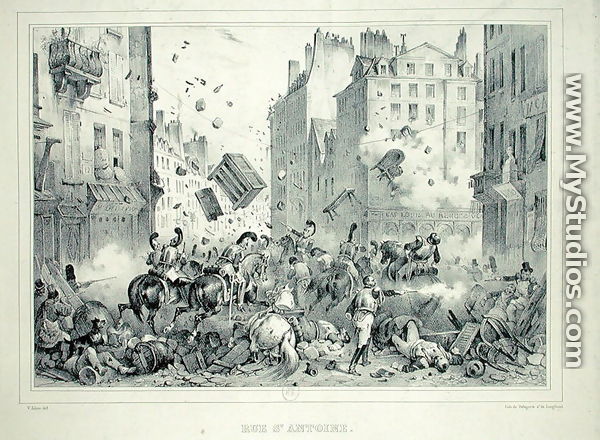 Rue Saint-Antoine in July 1830 - Victor Adam