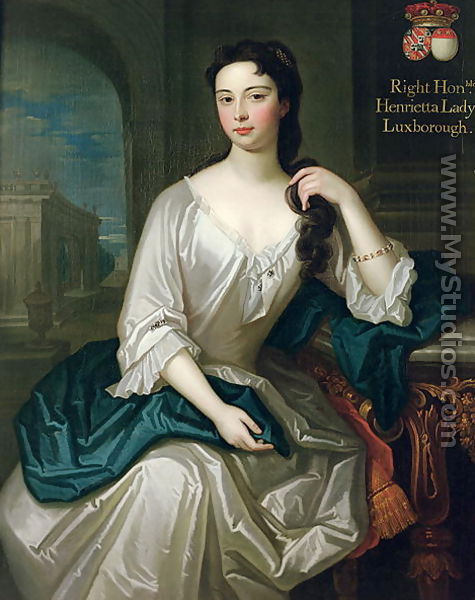 Portrait of Henrietta, daughter of Henry, 1st Viscount St. John, married in 1727 Robert Knight, created Baron Luxborough of Shannon in 1745 - Charles d