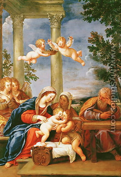 The Holy Family with St. Elizabeth and St. John the Baptist  c.1645-50 - Francesco Albani