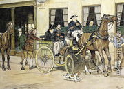 The Pickwickians start from the Bull Hotel at Rochester - Cecil Charles Aldin