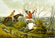 Plunging Through the Hedge, from 'Qualified Horses and Unqualified Riders', 1815 - Henry Thomas Alken