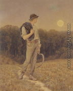 The Harvest Moon, 'globed in mellow splendour', 1879 - Helen Mary Elizabeth Allingham, R.W.S.
