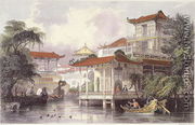 Home of a Chinese Merchant near Canton, from 'China in a Series of Views' - Thomas Allom
