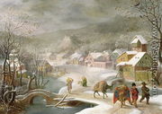 A Winter Landscape with Travellers on a Path - Denys Van Alsloot
