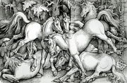 Wild Horses Fighting 1534 - Hans Baldung  Grien