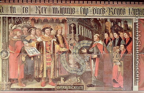 Bishop Robert Sherburne with Henry VIII - Lambert Barnard