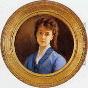 Jeune femme en bleu 1872 - Felix-Joseph Barrias