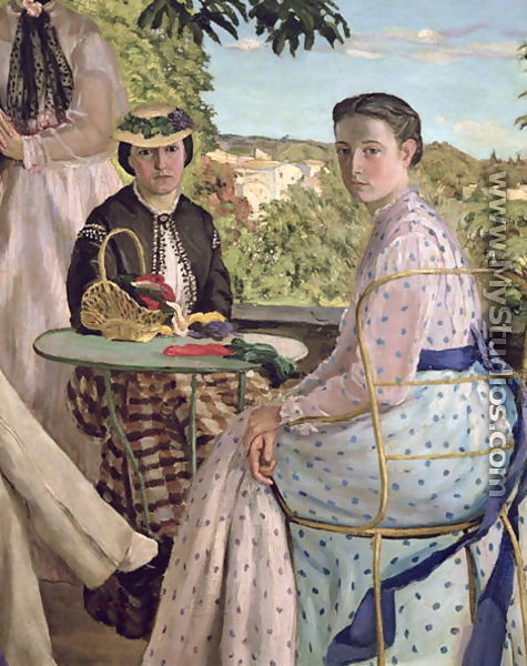 Family Reunion (detail of two women) 1867 - Frederic Bazille