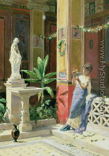In a Courtyard in Pompeii  1878 - Luigi Bazzani