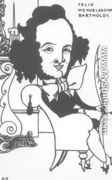 Caricature of Felix Mendelssohn - Aubrey Vincent Beardsley