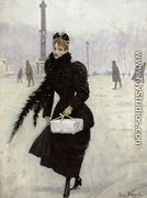 Parisian woman in the Place de la Concorde  c.1890 - Jean-Georges Beraud