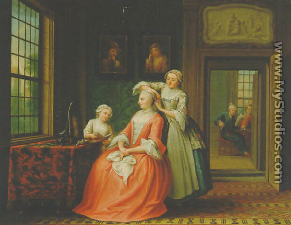 A lady at her toilet in an interior 1762 - Abraham Hendrick van Beesten