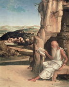 St. Jerome Reading in a Landscape - Giovanni Bellini