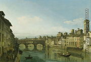 The Arno in Florence with the Ponte Vecchio, c.1745 - Bernardo Bellotto (Canaletto)