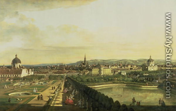 The Belvedere from Gesehen, Vienna - Bernardo Bellotto (Canaletto)