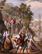 Christ's Triumphal Entry into Jerusalem, from a bible, 1870's - Siegfried Detler Bendixen