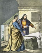 Peter and John at the Sepulchre, from a bible, 1870's - Siegfried Detler Bendixen