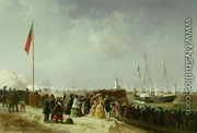 The Departure of the Steam Packet at Boulogne - Louis Bentabole