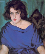 Portrait of a Young Lady in a Blue Dress, 1922 - Tamara de Lempicka