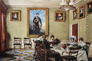 Dining room at Langton Hall, family at breakfast, c.1832-33 - Mary Ellen Best