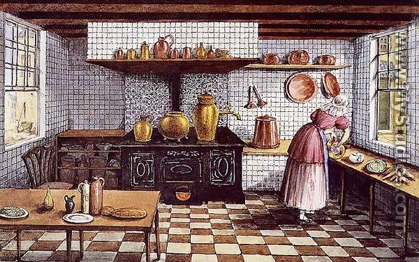 Kitchen of the Hotel St.Lucas, in the Hoogstraat, Rotterdam, 1834 - Mary Ellen Best
