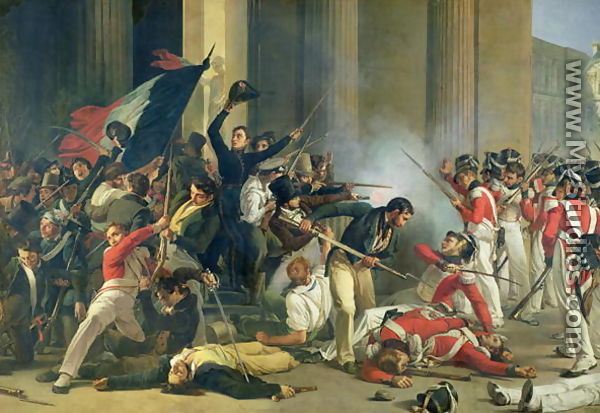 Scene of the 1830 Revolution at the Louvre - Jean Louis Bezard