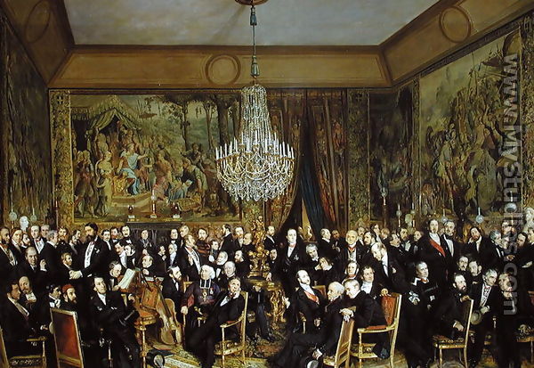 The Salon of Alfred Emilien, Comte de Nieuwerkerke - Francois-Auguste Biard