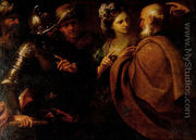 The Denial of Saint Peter and The Offering of Abigail - Bartolomeo Biscaino