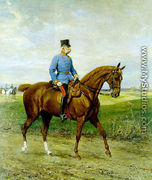 Kaiser Franz Joseph I. von Osterreich in der Campagneuniform eines Feldmarschalls zu Pferde im Manovergelande 1909 - Julius von Blaas